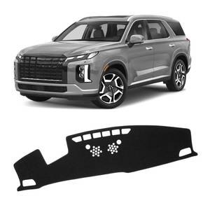 lot 14107 image: KUST Black Dash Cover for Hyundai Palisade 2020-2024 2025 (SE SEL) (with HUD) Non-Slip Dashboard Cover Polyester Center Console Dash Cover Interior Accessories for Palisade Custom Fit Dash Mat