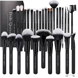 lot 14110 image: Daily Queen 29pcs Black Professional Makeup Brush Set Kabuki Powder Concealers Eye shadows Blush Eyeliner Eyebrow Contour Eye blending Brushes (29pcs brush)