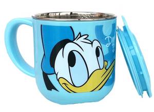 lot 14111 image: Everyday Delights Disney Donald Duck ABS Stainless Steel Cup with Lid, 250ml, Blue