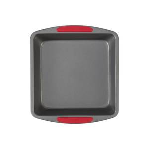 lot 14115 image: GoodCook MegaGrip Baking Pan with Silicone Grip Handles Square Non-Stick Heavy-Gauge Steel Cake Pan Baking Dish for Brownies Bread Cake Baked Goods and More, Dishwasher Safe, 8x8-Inch,
