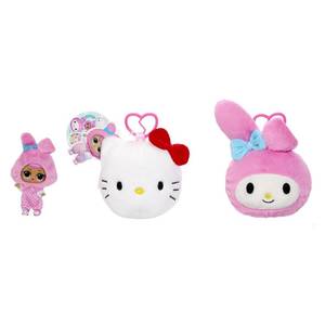 lot 14125 image: LOL Surprise Loves Hello Kitty and Friends Reversible Plush - Blind Plush with Matching Tot, Sanrio Characters, On-The-Go Play, 5 Surprises, 6 Adorable Styles