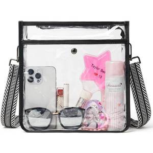 lot 14127 image: Bluome Clear Bag for Stadium Events 12 x6 x12, Clear Crossbody Purses for Women Concerts Stadium Approved Work Beach with Adjustable Guitar Strap