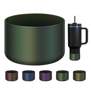lot 14128 image: BKBY Chameleon Silicone Water Bottle Boot, Compatible with Stanley Tumbler 20 30 40oz and Hydroflask 12-24oz Bottle, Fit More BottleTumblers 2.8-2.95in Bottom Anti-Slip Protector Rubber Sleeve