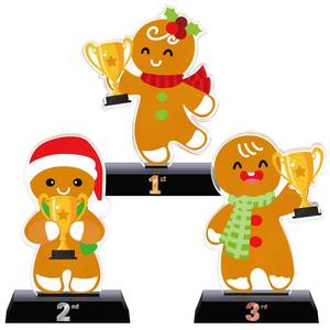 lot 14136 image: Trnayi 3 Pcs Christmas Contest Trophy Set Acrylic 1st 2nd 3rd 5.9ftft Funny Trophies Gingerbread House Man Cookie Santa Snowman Decorating Kit Party Award for Xmas(Christmas Cookie Contest)