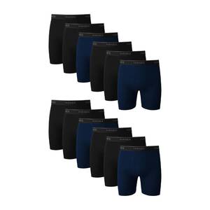 lot 14137 image: Hanes Menfts Boxer Brief Underwear Pack, Cotton Boxer Briefs, Moisture-Wicking, Assorted Solids, 12-Pack size small