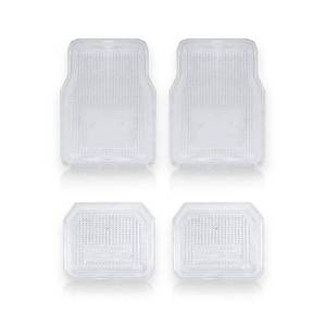 lot 15761 image: Vaygway All Weather Floor Mats-Universal 4 Piece Car Interior- Rubber Clear Car Plastic Rug-Blue-Tinged Weather Protection Mats