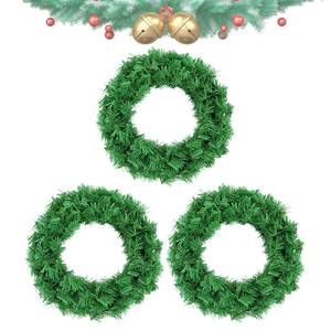 lot 15775 image: Artificial Christmas Wreath, Green Christmas Wreath12 Inch Canadian Pine Artificial Christmas Wreath Gifts for Christmas Party Decor, Front Door Wreath, Unlit, Pack of 3 (3, Green 12inch)