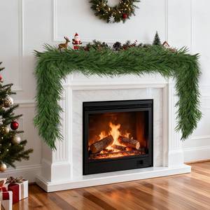 lot 15790 image: 2-Pack 6 Ft Artificial Norfolk Pine Garland - Realistic Winter Greenery for Christmas, Mantel, Table and Outdoor Decor � Flexible and Long-Lasting
