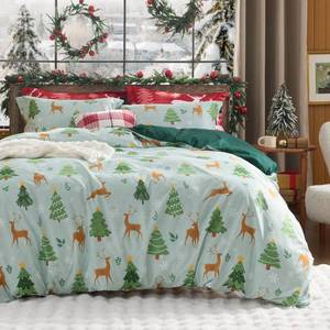 lot 15808 image: Bedsure Christmas Duvet Cover Queen - Holiday Bedding Collection with Christmas Tree and Reindeer Pattern, Includes 1 Duvet Cover and 2 Pillow Shams (Queen, Christmas Tree and Reindeer)