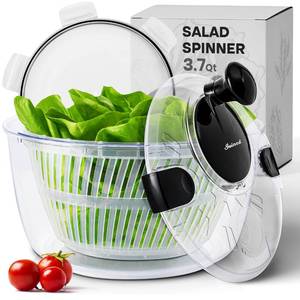 lot 15815 image: Joined Salad Spinner with Storage Lid, Drain, Bowl, and Colander - Quick and Easy Multi-Use Lettuce Spinner, Vegetable Dryer, Fruit Washer, Pasta and Fries Spinner - 3.7 Qt