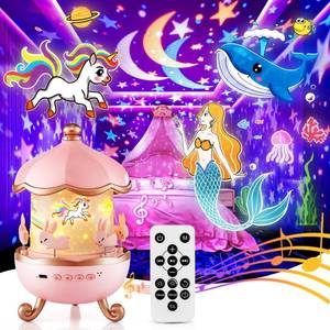 lot 16136 image: Onefire Night Light for Kids Gifts, 15 Sound Machine Baby Night Light, 15 Films Star Projector for Kids Room Decor, Brightness Unicorn Light Projector for Toddler Girl Toys, Valentines Gifts for Kids