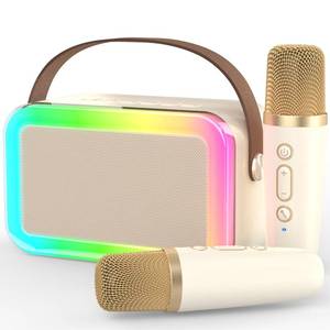 lot 16139 image: MEGUO Karaoke Machine Microphone,Fun Toys Christmas Birthday Gifts for Adult Women Men Girls Kids Toddler Boys,Portable Bluetooth Speaker with 2 Wireless Microphone for Home Party Birthday