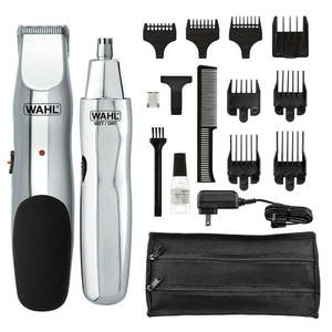 lot 16149 image: Wahl 5622 Groomsman Rechargeable Beard  Mustache  Hair and Nose Hair Trimmer for Detailing and Grooming  Black Rechargeable Trimmer