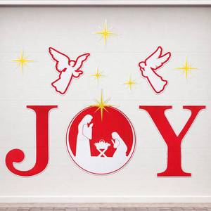 lot 16154 image: Konohan 10 Pieces Christmas Garage Door Magnets Decorations Nativity Scene Garage Door Decor Xmas Magnetic Sticker Xmas Reflective Magnet Refrigerator Decorations