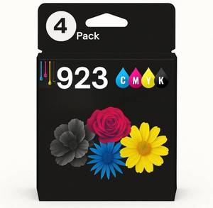 lot 16162 image: Amazink 4 Pack Ink Cartridge Compatible with HP 923XL 923. Includes Black, Cyan, Magenta and Yellow Cartridges. 923e Works with Printers OfficeJet 8120, 8130, OfficeJet Pro 8135e, 8138e, 8122e.
