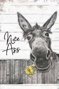 lot 16191 image: Funny Donkey Sunflower Bathroom Wall Art Metal Tin Sign Bathroom Wall Decor Nice Ass Farmhouse Bathroom Sign for Toilet Restroom Washroom Decor Gifts Vintage Retro Poster Plaque Donkey Accessories Farm Decor 12x16 Inch