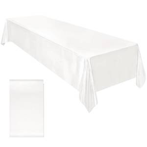 lot 16251 image: Ruisita Satin Party Tablecloth Table Cover 58 x 102 Inches Wedding Rectangle Bright Silk Tablecloth Table Cover Smooth Fabric Tablecloth Table Decor for Wedding Banquet Table Decoration, White