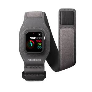 lot 16255 image: Twelve South ActionSleeve 2 for Apple Watch 44mm Updated Protective Armband to Free Your Wrist for Sports or Activities (Grey)