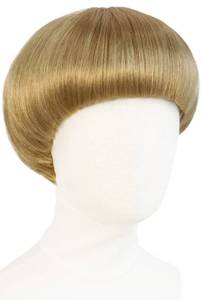 lot 16257 image: IMEYLE Short Blonde Bob Wig with Bangs Mushroom Wigs for Men 60s 70s Bowl Cut Wigs for Women Men Blond Bob for Cosplay Funny Wig for Party Outfit Anime for Halloween CostumeHair Cap