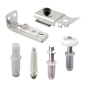 lot 16273 image: Prime-Line N 7534 Bi-Fold Door Hardware Repair Kit � Includes Top and Bottom Brackets, Top and Bottom Pivots and Guide Wheel � Door Repair Kit for 1 to 1-38in Thick Doors Up To 50 Lbs. (1 Kit), Zincin