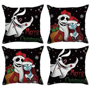 lot 16276 image: FARMNALL Christmas Pillow Covers 18x18 Set of 4 Merry Christmas Xmas Winter Holiday Decorations and Supplies for Home Sofa Couch