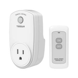 lot 16289 image: Remote Control Outlet, TESSAN Wireless Electrical Plug Switch for Lights, Lamps, Fans, 100ft RF Range, 1200W (1 Remote  1 Outlet)