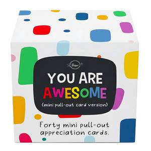 lot 16298 image: Dessie Awesome Mini Encouragement Cards - 40 Unique Cards wInspirational Messages, 2.5 x 2.5in. Employee and Teacher Appreciation Gifts in Bulkin
