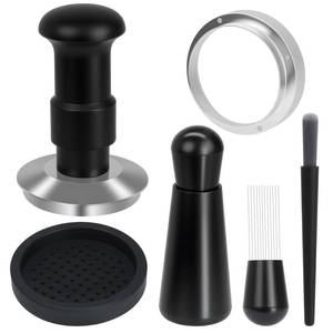 lot 16302 image: 54mm Espresso Tamper Set, 5-IN-1 Espresso Accessories Kit with Coffee Tamper, WDT Tool, Dosing Funnel, Non-slip Mat and Cleaning Brush