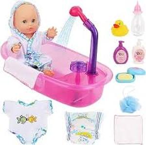 lot 15795 image: Thanks Baby Doll Bath Toy with Working Shower