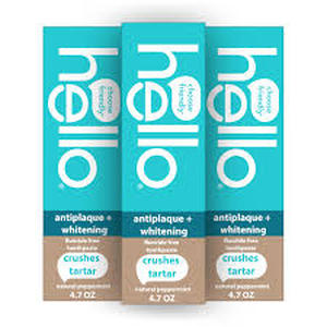 lot 16182 image: Hello Antiplaque  Whitening Fluoride Free Toothpaste 3 Pack
