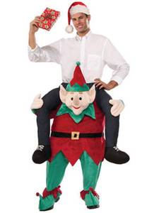 lot 3258 image: Lormaka Santa Elf Shoulder Carry Halloween Costume Chritsmas Party Fancy Cosplay Funny Dress Suit