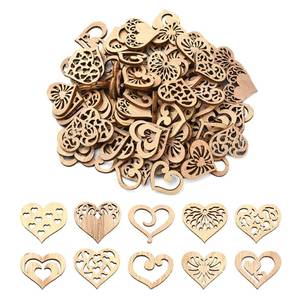 lot 4290 image: Small wooden heart shapes