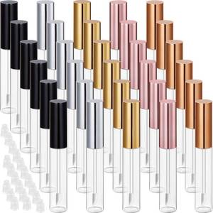 lot 4292 image: Blulu 30 Pcs 10 ml Lip Gloss Tubes Bulk Empty Refillable Lip Balm Bottle Clear Plastic Gloss Container Reusable Lipstick Bottle with Rubber Insert for Women DIY Lipgloss Cosmetics(5 Colors)