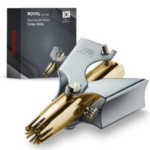 lot 4294 image: MADE IN KOREA ROYAL Gold Nose hair trimmer for men, Golden Birdie, Allergy-free, Manual, Battery-free, Waterproof, Painless with Twelve Dual-Edged blades, Patented Mechanism ET-4PG