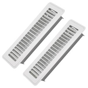 lot 4297 image: Howeall 2 x 10in 2 Pack Floor Vents Floor Registers, Heavy Duty Metal Heat Air Vent Covers with Rust Proof Finish for Home Office Floor Registers Grilles and Vents (White)in