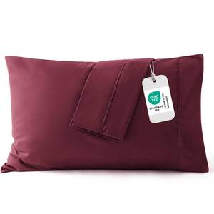 lot 4300 image: Bedsure Queen Pillow Cases Set of 2 - Burgundy Red Brushed Microfiber Pillowcase 2 Pack, Super Soft Pillowcase, Pillow Case Covers with Envelope Closure, Wrinkle, Fade and Stain Resistant,20x30 Inches