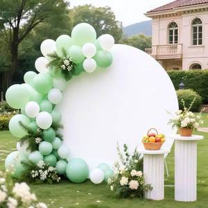 lot 4302 image: GUANSEN 6.5FT White Round Backdrop Cover for Thanksgiving Christmas Wedding,Circle Balloon Arch Backgound Stand Cover for Birthday Party Baby Shower Decoration