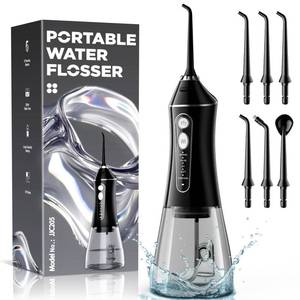 lot 4310 image: Water Flosser for Teeth Cleaning and Flossing, 5 Modes Rechargeable Cordless Oral Irrigator 320ml Water Tank Teeth Cleaner, IPX7 Waterproof Portable Electric Dentel Flossers for Home and Travel,Black