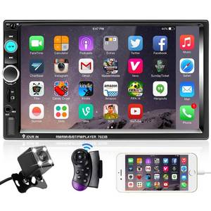 lot 4318 image: Podofo Double Din Car Stereo Radio 7 Inch Touch Screen Bluetooth Handsfree Mirror Link USB SD FM Audio Receiver with Backup Camera Wireless Steering Wheel Control