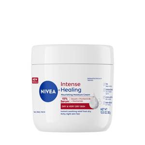 lot 4336 image: NIVEA Intense Healing Body Cream for Dry Skin with Glycerin, Provitamin B5 and Niacinamide, 72-Hour Moisture, Non-Greasy Body Moisturizer Immediately Soothes Dry, Itchy Skin Feeling, 13.5 Oz Jar