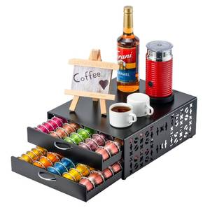 lot 5026 image: Flagship Vertuo Pod Holder Coffee Storage for Nespresso Organizer - Large Capacity 2 Tier Drawer Fits All Size Vertuo Pods