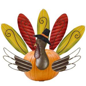lot 5953 image: FORUP Pumpkin Turkey Making Kit, Metal Thanksgiving DIY Pumpkin, Poke into Pumpkin, Thanksgiving Pumpkin Decoration for Autumn Fall Thanksgiving Harvest Home Dcor