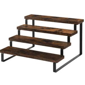 lot 5958 image: YINMIT Wooden Display Riser Stand, Tiered Perfume and Cologne Organizer Stand, 4 Tier Spice Rack Organizer, Rustic Display Shelf for Candles (4 Tier)