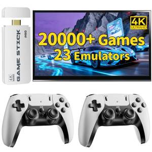 lot 5983 image: FCHOZY 2026 Upgraded Retro Gaming Console, Classic Video Games with 4K HDMI, 20,000 Games and 23 Emulators, Nostalgia Game Stick Pro, Upgraded Dual 2.4G Wireless Controllers 64GB (White)