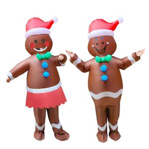 lot 5987 image: EEkiiqi 2 Packs Funny Inflatable Costume Cosplay Air Blow-up Outfit for AdultHalloweenBirthdayCarnivalParties (Gingerbread ManGingerbread Lady)