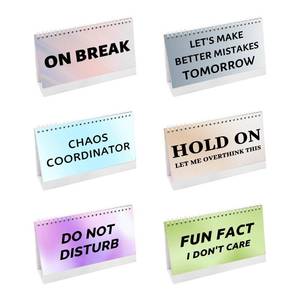 lot 6381 image: Funny desk signs,Desk Flip Accessories Supplies for Work, 30 Desktop Flip Messages Decor Office Colleague Coworkers,Printed Desk Calendars for Families, Friends,-5.5 x 8 inches