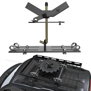 lot 6398 image: Vanhoxcci Universal Spare Tire Carrier for Roof Rack Platforms and Cargo Baskets Spare Tire Mount with Lock Spare Tire Up to 35 Inches