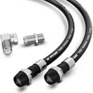 lot 6405 image: G-PLUG RG6 Coaxial Cable 50FT � Triple Shielded, Waterproof, 75 Ohm with F-Type Connectors, High-Performance for HDTV, Satellite, Internet, IndoorOutdoor Use