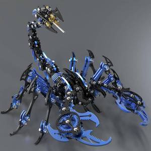 lot 6446 image: Scorpion 3D Metal Puzzles Kits for Adults Teens � 454 Pcs � Mechanical Assembly Models � 4 Hours to Build � Ideal for Gifts and Decorations (Blue and Black)