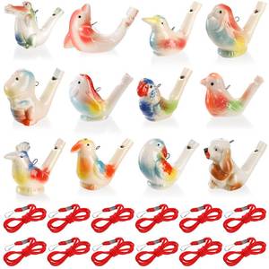 lot 6467 image: Hedume Set of 12 Ceramic Bird Whistles, Bird Water Whistles, Bird Call Whistle for Water and Bath Play Fun, Birthday Gift, Easter Gift